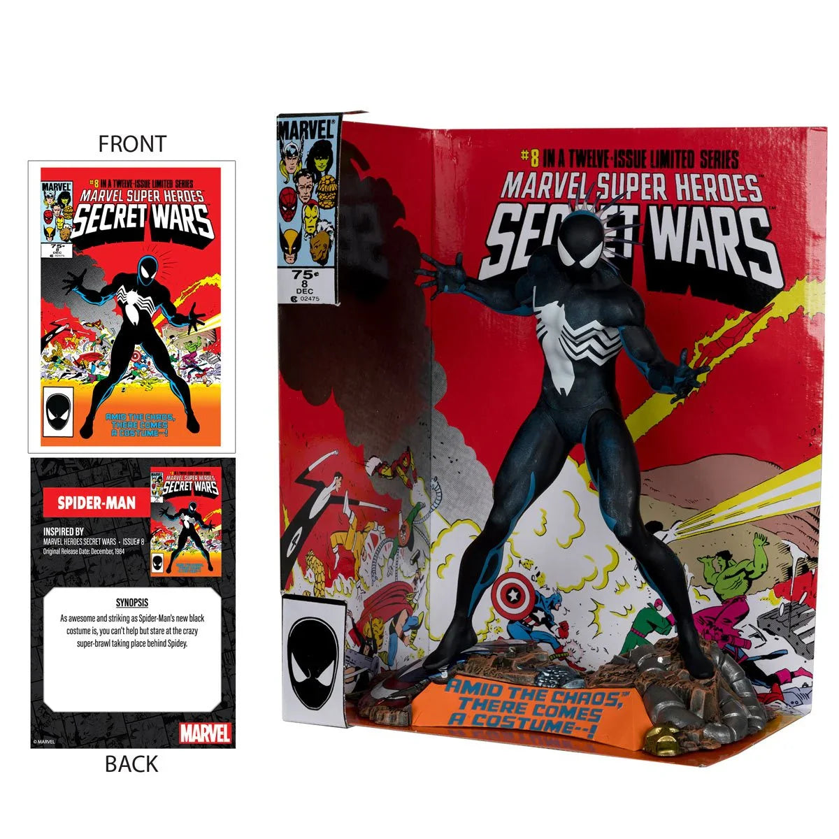 Marvel Spider Man Marvel Super Heroes Secret Wars #8 1:6 Scale Posed Figure with Scene and Comic