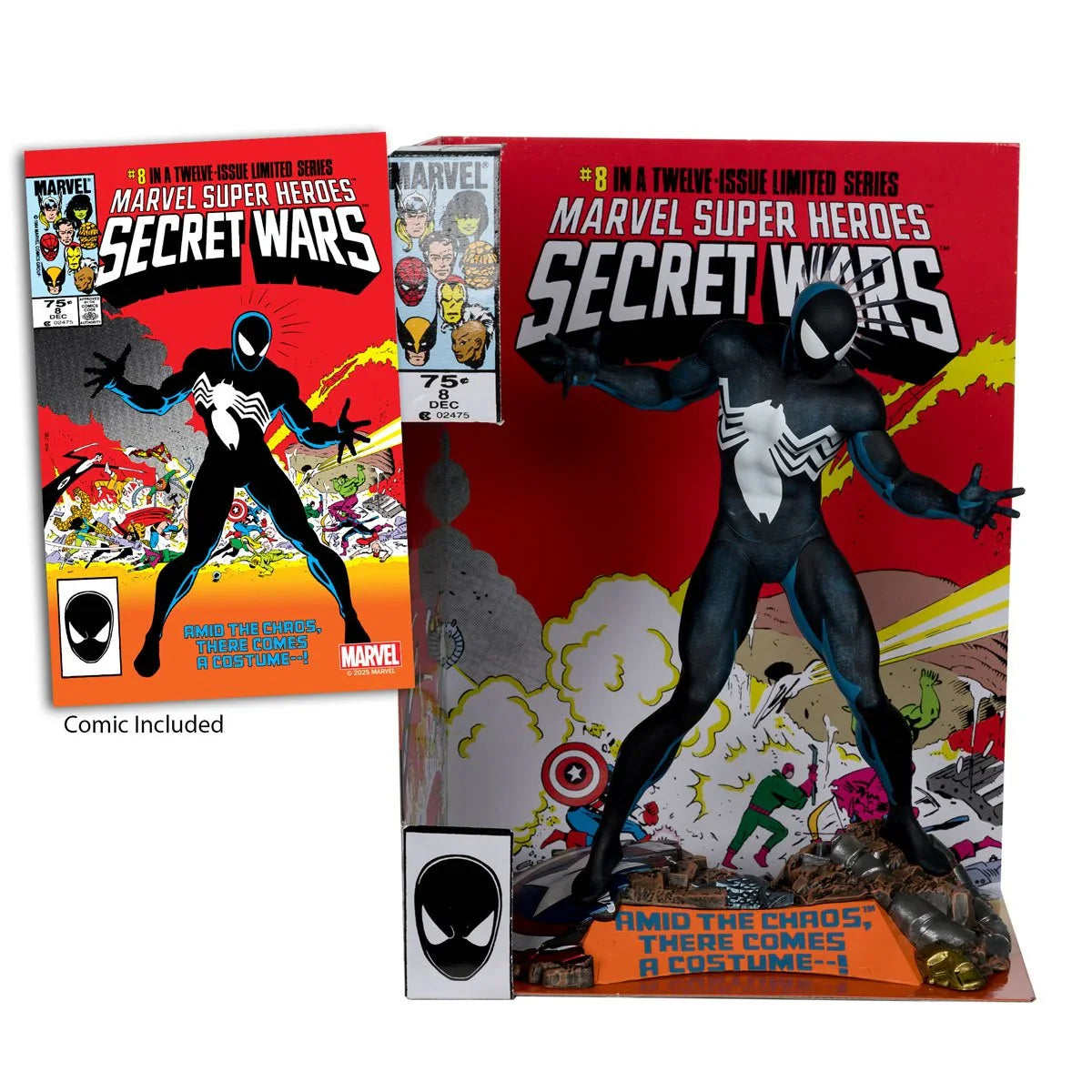 Marvel Spider Man Marvel Super Heroes Secret Wars #8 1:6 Scale Posed Figure with Scene and Comic