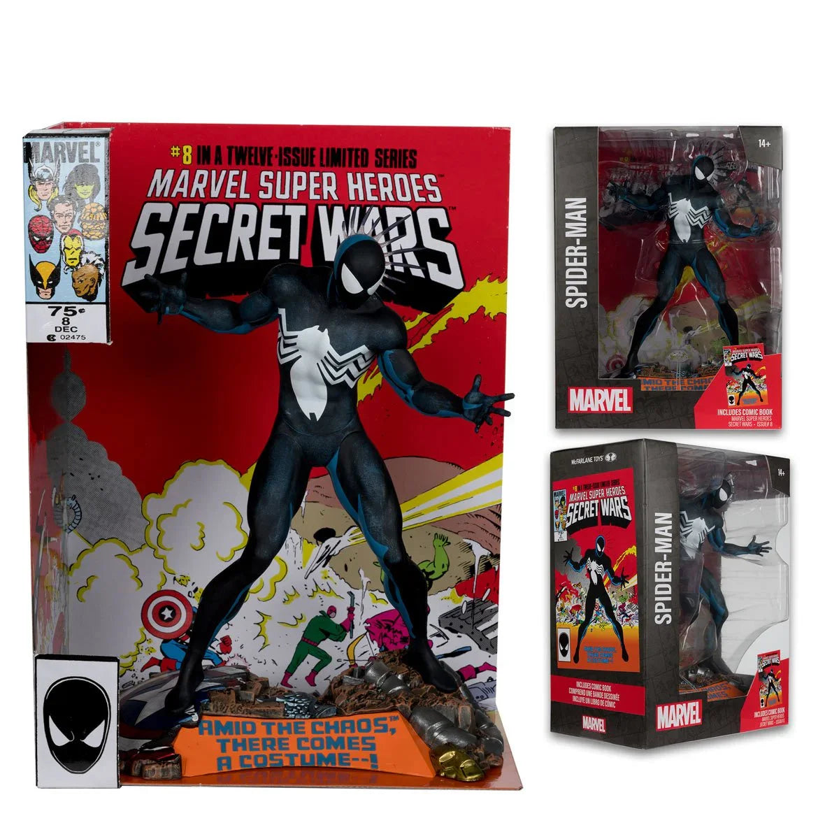 Marvel Spider Man Marvel Super Heroes Secret Wars #8 1:6 Scale Posed Figure with Scene and Comic