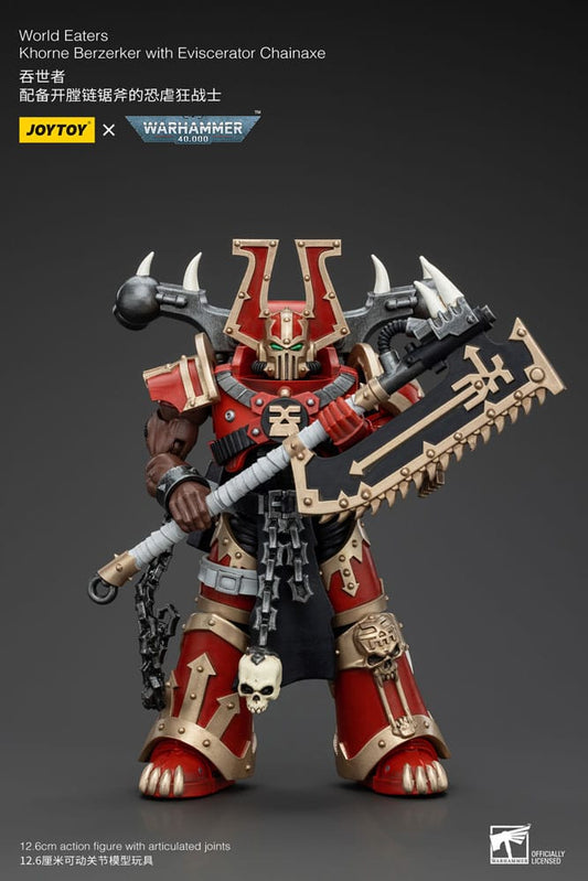 **PREORDER** Warhammer 40k Action Figure 1/18 World Eaters Khorne Berzerker with Eviscerator Chainaxe 13 cm