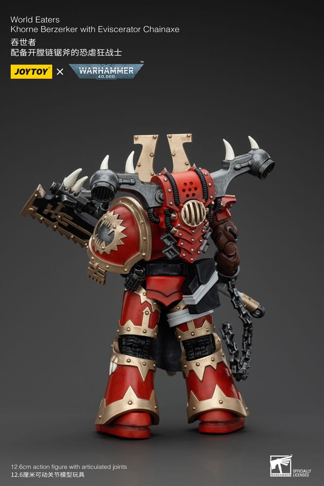 **PREORDER** Warhammer 40k Action Figure 1/18 World Eaters Khorne Berzerker with Eviscerator Chainaxe 13 cm