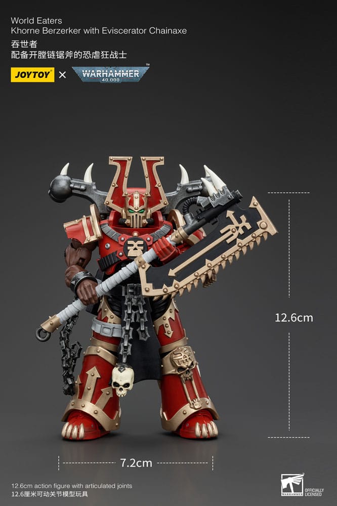 **PREORDER** Warhammer 40k Action Figure 1/18 World Eaters Khorne Berzerker with Eviscerator Chainaxe 13 cm