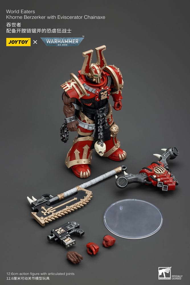 **PREORDER** Warhammer 40k Action Figure 1/18 World Eaters Khorne Berzerker with Eviscerator Chainaxe 13 cm