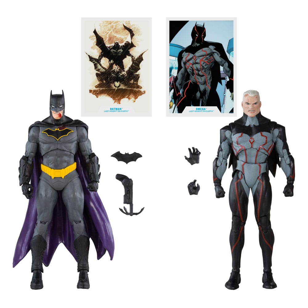 **PREORDER** DC Collector Action Figures Pack of 2 Omega (Unmasked) & Batman (Bloody)(Gold Label) 18 cm